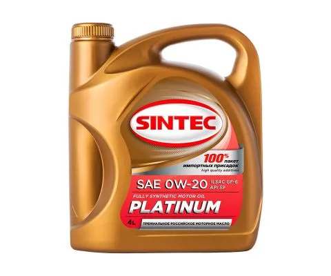 Моторное масло SINTEC Platinum 0W20 SP GF-6, 4л