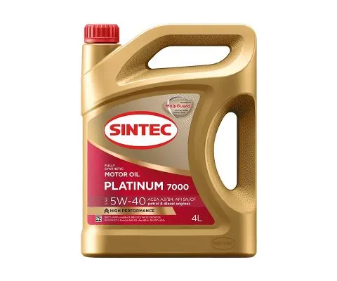Моторное масло SINTEC Platinum 7000 5W40 SN/CF A3/B4, 4л
