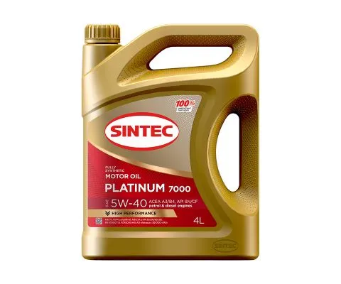 Моторное масло SINTEC Platinum 7000 5W40 SN/CF A3/B4, 4л