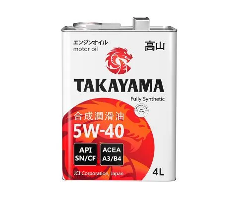 Моторное масло TAKAYAMA 5W40 SN/CF A3/B4, 4л