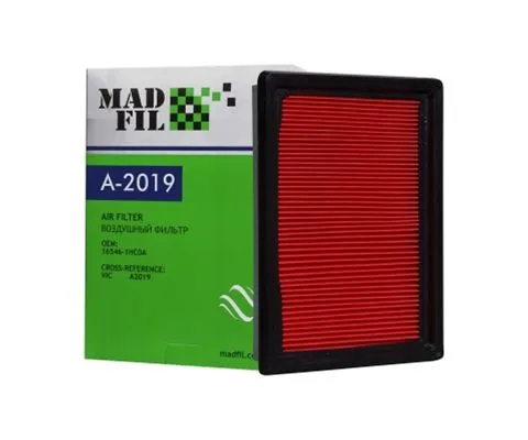 Воздушный фильтр MADFIL A-2019 (A2019, A 61380, 165461HC0A, AY120NS058)