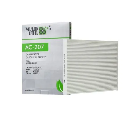 Салонный фильтр MADFIL AC-207 (AC207E, K1255, CU1936, 27277-EN000)