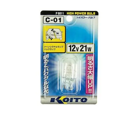 Лампа дополнительного освещения KOITO High Power Bulb W21/W 12V 21W T20, 1шт