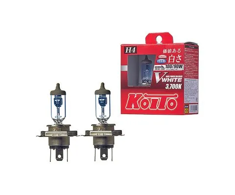Лампа головного света KOITO Vwhite H4 12V 60/55W (100/90W) P43t, набор 2шт