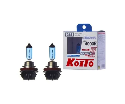 Лампа головного света KOITO Whitebeam III H11 12V 55W (100W), набор 2шт