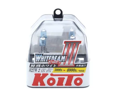Лампа головного света KOITO Whitebeam III H27/2 12V 27W (55W) PGJ13, набор 2шт