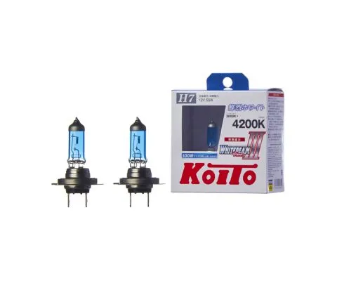 Лампа головного света KOITO Whitebeam III H7 12V 55W (100W), набор 2шт