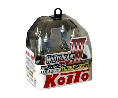 Лампа головного света KOITO Whitebeam III HB4 (9006) 12V 55W (110W), набор 2шт