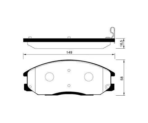 Тормозные колодки MADFIL PN0103 (Ssang Yong Kyron, Hyundai Santa Fe)