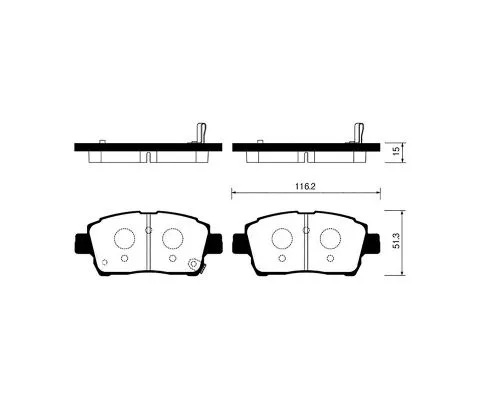 Тормозные колодки MADFIL PN1472 (Toyota Corolla, Prius, Raum, Vista, Vitz)
