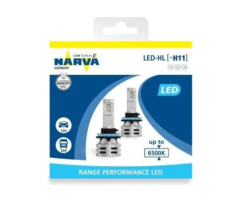 Лампа головного света NARVA Range Performance LED H11 12/24V 24W PGJ19-2, набор 2шт