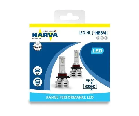 Лампа головного света NARVA Range Performance LED HB3/HB4 12/24V 24W, набор 2шт