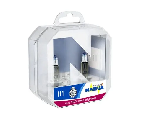 Лампа головного света NARVA Range Power 150 H1 12V 55W P14.5s, набор 2шт