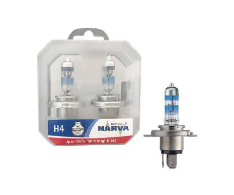 Лампа головного света NARVA Range Power 150 H4 12V 60/55W P43t, набор 2шт