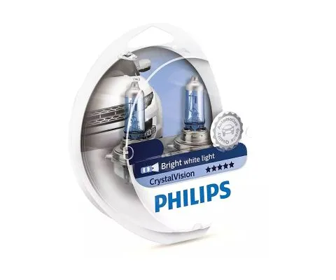 Лампа головного света PHILIPS CrystalVision H4 12V 60/55W P43t-38, набор 2шт