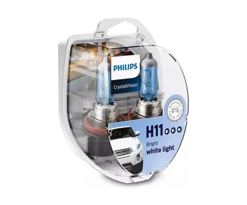 Лампа головного света PHILIPS CrystalVision H11 12V 55W PGJ19-2, набор 2шт
