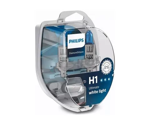 Лампа головного света PHILIPS DiamondVision H1 12V 55W P14.5s, набор 2шт