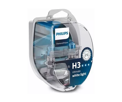 Лампа головного света PHILIPS DiamondVision H3 12V 55W PK22s, набор 2шт