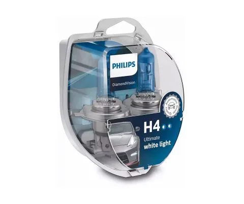 Лампа головного света PHILIPS DiamondVision H4 12V 60/55W P43t-38, набор 2шт