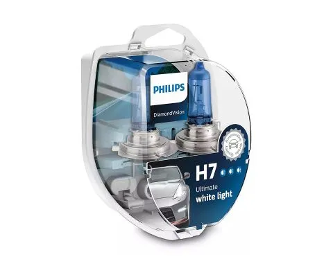 Лампа головного света PHILIPS DiamondVision H7 12V 55W PX26d, набор 2шт