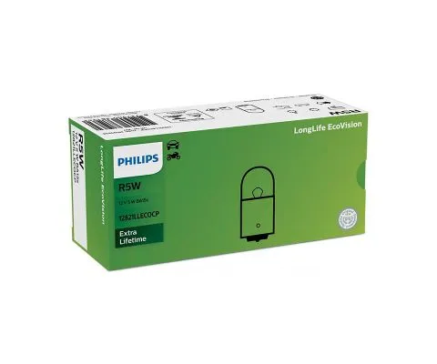 Сигнальная лампа PHILIPS LongLife EcoVision R5W 12V 5W BA15s, 1шт