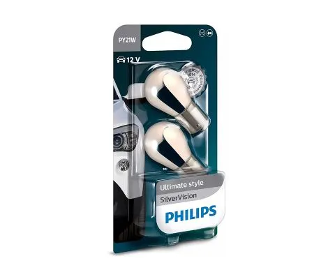 Сигнальная лампа PHILIPS SilverVision PY21W 12V 21W BAU15s, набор 2шт