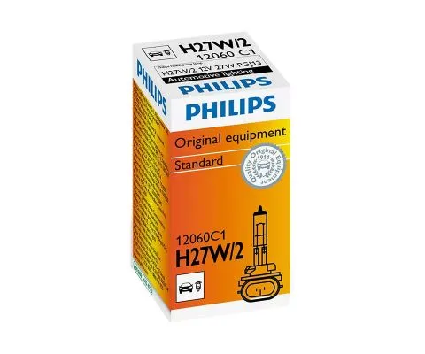 Лампа головного света PHILIPS Standard H27W/2 12V 27W PGJ13, 1шт
