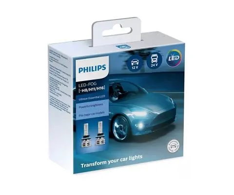 Лампа головного света PHILIPS Ultinon Essential LED H8/H11/H16 12/24V 24W PGJ19, набор 2шт