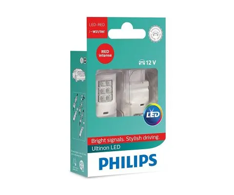 Сигнальная лампа PHILIPS Ultinon LED W21/5W 12V 2.7W WX3x16d, набор 2шт