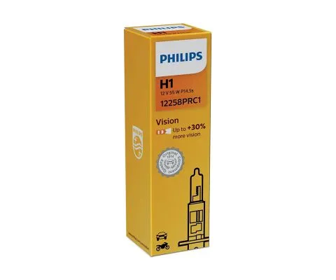 Лампа головного света PHILIPS Vision H1 12V 55W P14.5s, 1шт