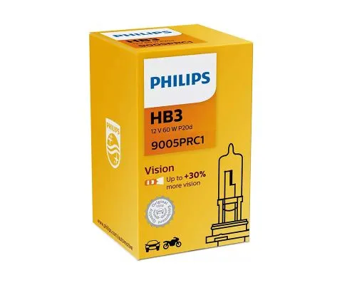 Лампа головного света PHILIPS Vision HB3 12V 65W P20d, 1шт