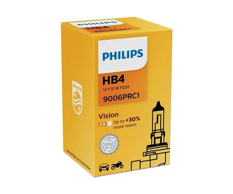 Лампа головного света PHILIPS Vision HB4 12V 55W P22d, 1шт