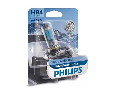 Лампа головного света PHILIPS WhiteVision Ultra HB4 12V 51W P22d, 1шт