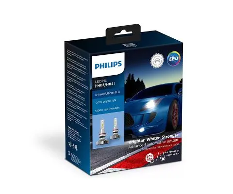 Лампа головного света PHILIPS X-tremeUltinon LED HB3/HB4 12V 25W P22d/P20d, набор 2шт