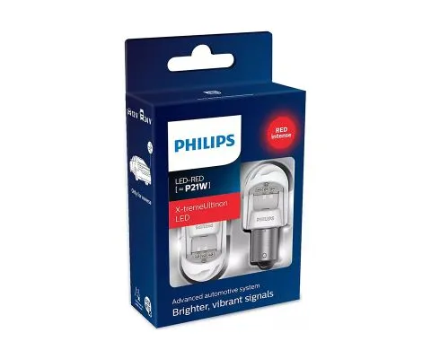 Сигнальная лампа PHILIPS X-tremeUltinon LED gen2 P21W 12/24V 2.3W BA15s, набор 2шт