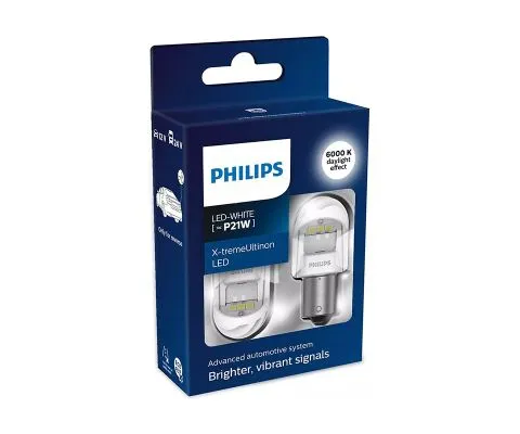 Сигнальная лампа PHILIPS X-tremeUltinon LED gen2 P21W 12/24V 2.7W BA15s, набор 2шт