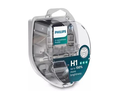Лампа головного света PHILIPS X-tremeVision Pro150 H1 12V 55W P14.5s, набор 2шт