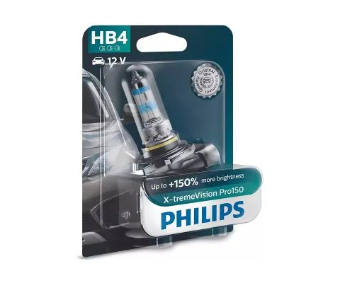 Лампа головного света PHILIPS X-tremeVision Pro150 HB4 12V 51W P22d, 1шт