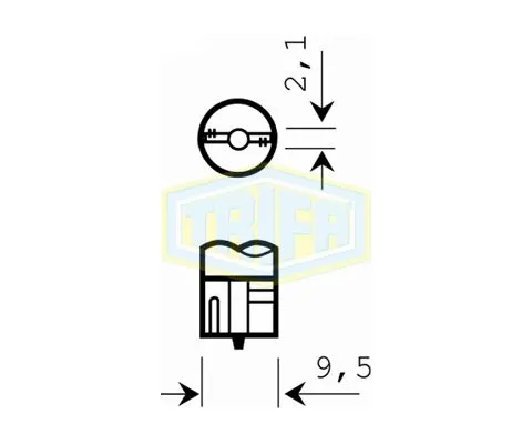 Лампа дополнительного освещения TRIFA Blister W5W 12V 5W W2.1x9.5d, набор 2шт