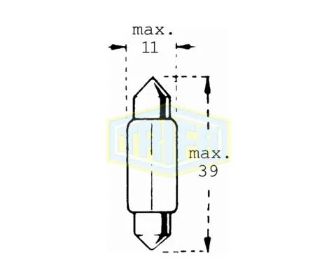 Лампа дополнительного освещения TRIFA C5W 12V 5W SV8.5-8 11x36, 1шт