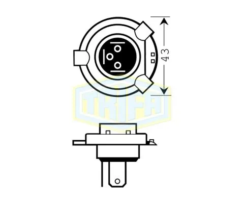 Лампа головного света TRIFA H4 12V 60/55W P43t, 1шт