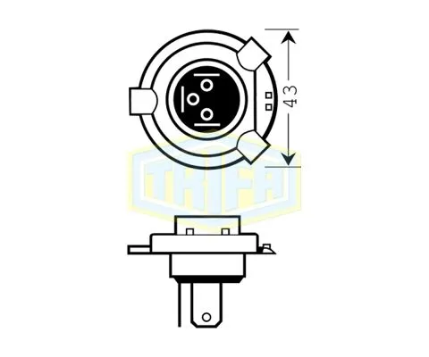 Лампа головного света TRIFA H4 24V 75/70W P43t, 1шт