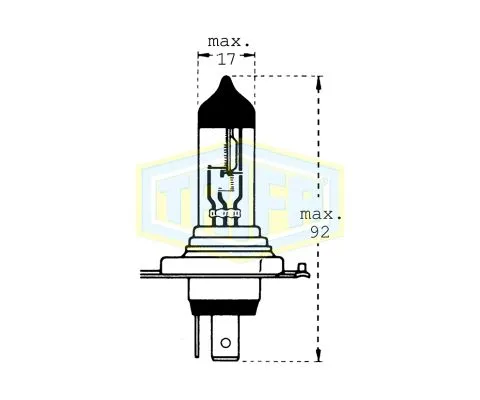 Лампа головного света TRIFA H4 Prime + 50% 12V 60/55W P43t, 1шт