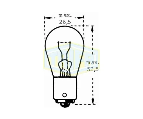 Лампа дополнительного освещения TRIFA P21W 12V 21W BA15s, 1шт