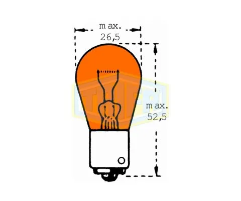 Сигнальная лампа TRIFA PY21W 12V 21W BAU15s, 1шт