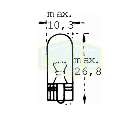 Лампа дополнительного освещения TRIFA W3W 12V 3W W2.1x9.5d, 1шт