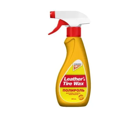 Полироль для кожи, резины, пластмассы KANGAROO Leather & Tire Wax, 500мл