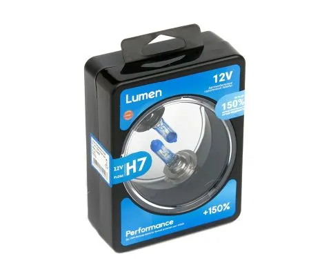 Лампа головного света LUMEN Performance +150% H7 12V 55W PX26d, набор 2шт