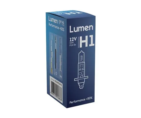 Лампа головного света LUMEN Performance +50% H1 12V 55W P14.5s, 1шт