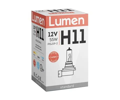 Лампа головного света LUMEN Standard H11 12V 55W PGJ19-2, 1шт